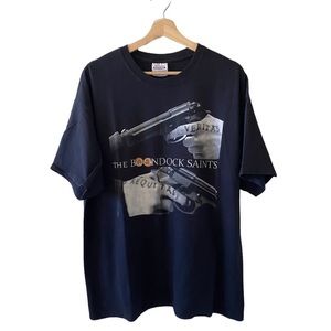 Vintage 1999 The Boondock Saints Tee T Shirt Size XL Black Movie Promo